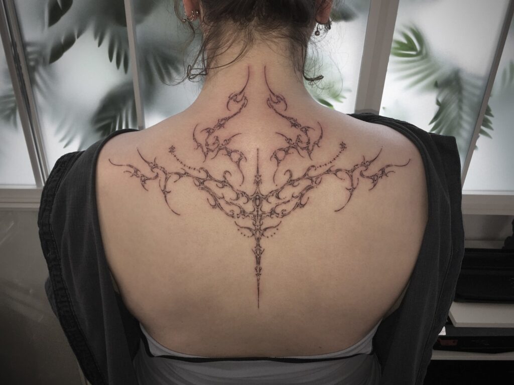 Ornamental Gothic Back Tattoo Tattoo Design