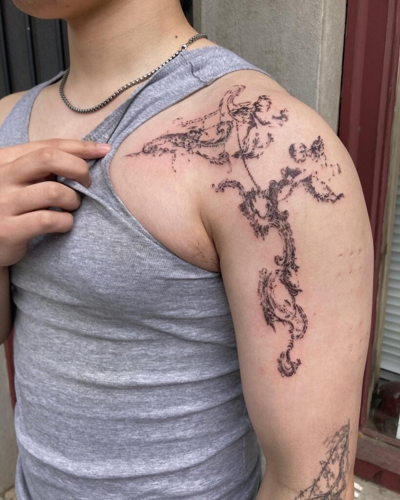 Ornamental Gothic Shoulder Tattoo Tattoo Design
