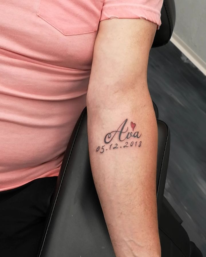 Childlike Drawing of Grandchildren Tattoo Design
