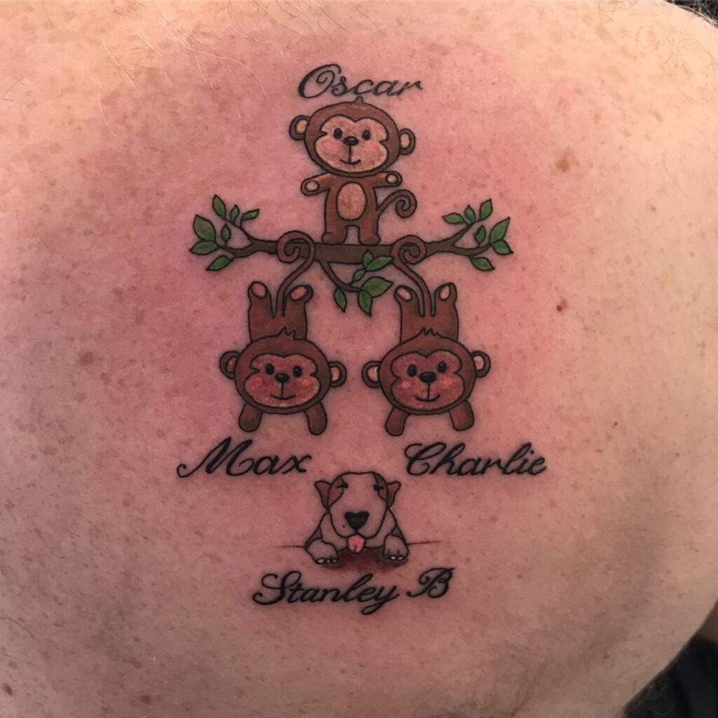 Family Tree with Names Tattoo Design