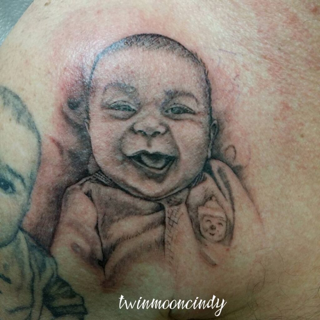 Footprints with Birthdates Tattoo Design
