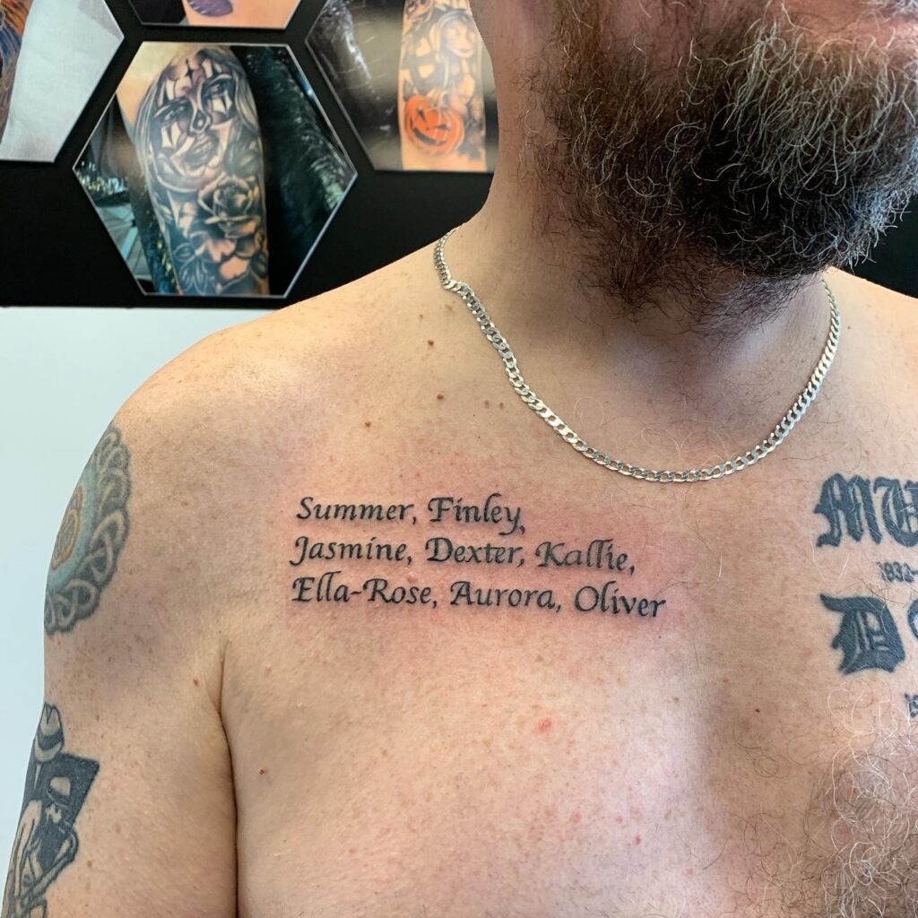 Grandchildren's Birth Years Tattoo Design
