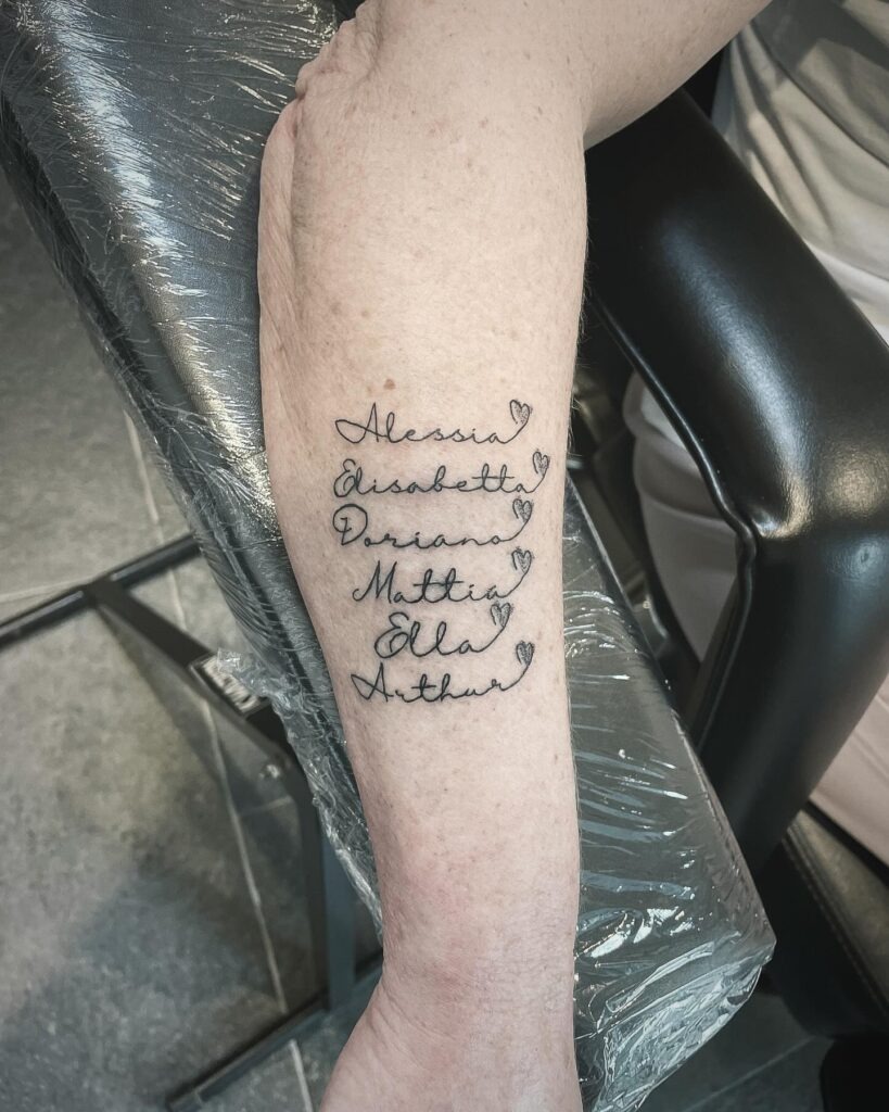 Outline of Children Holding Hands Tattoo Design