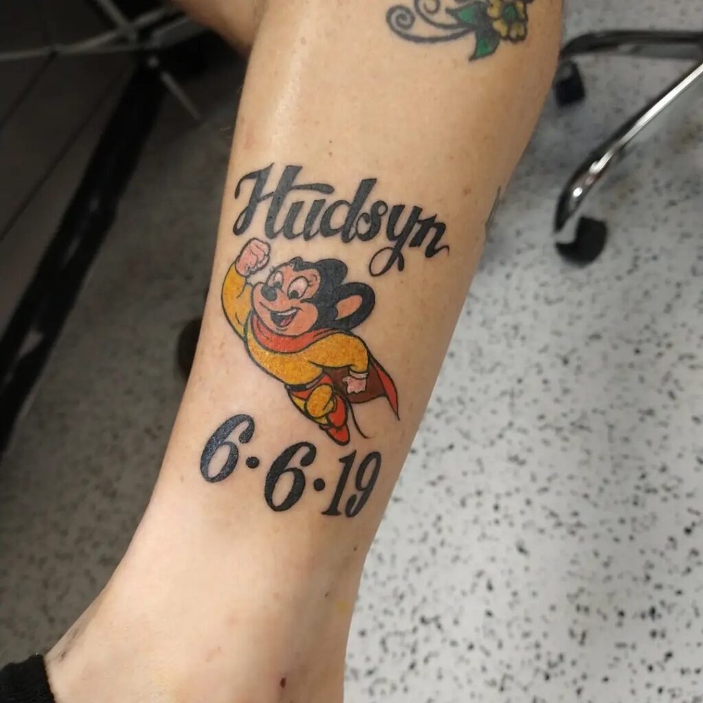 Squirrel Family with Names Tattoo Design