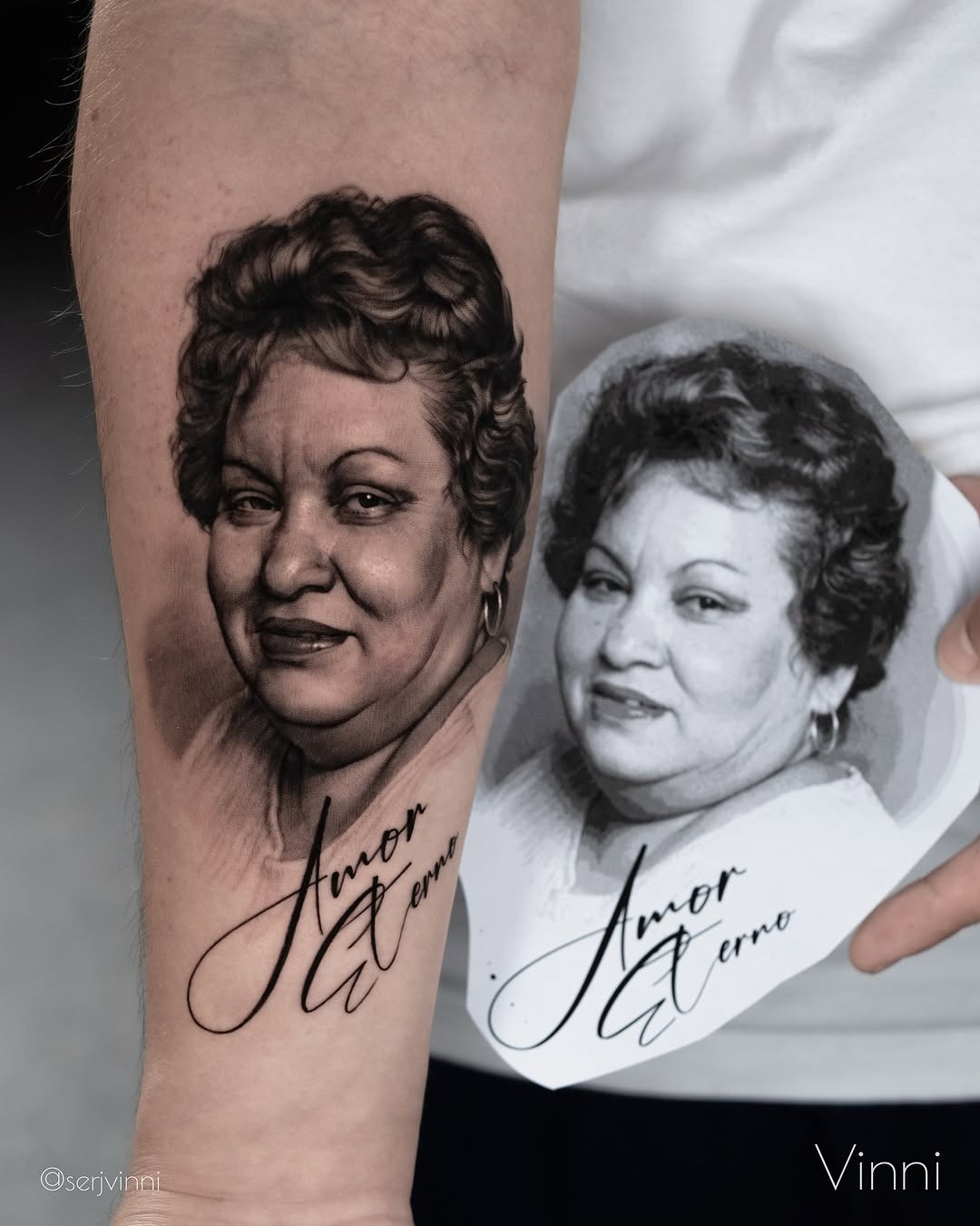 A heartwarming tribute to a beloved grandma Tattoo Design