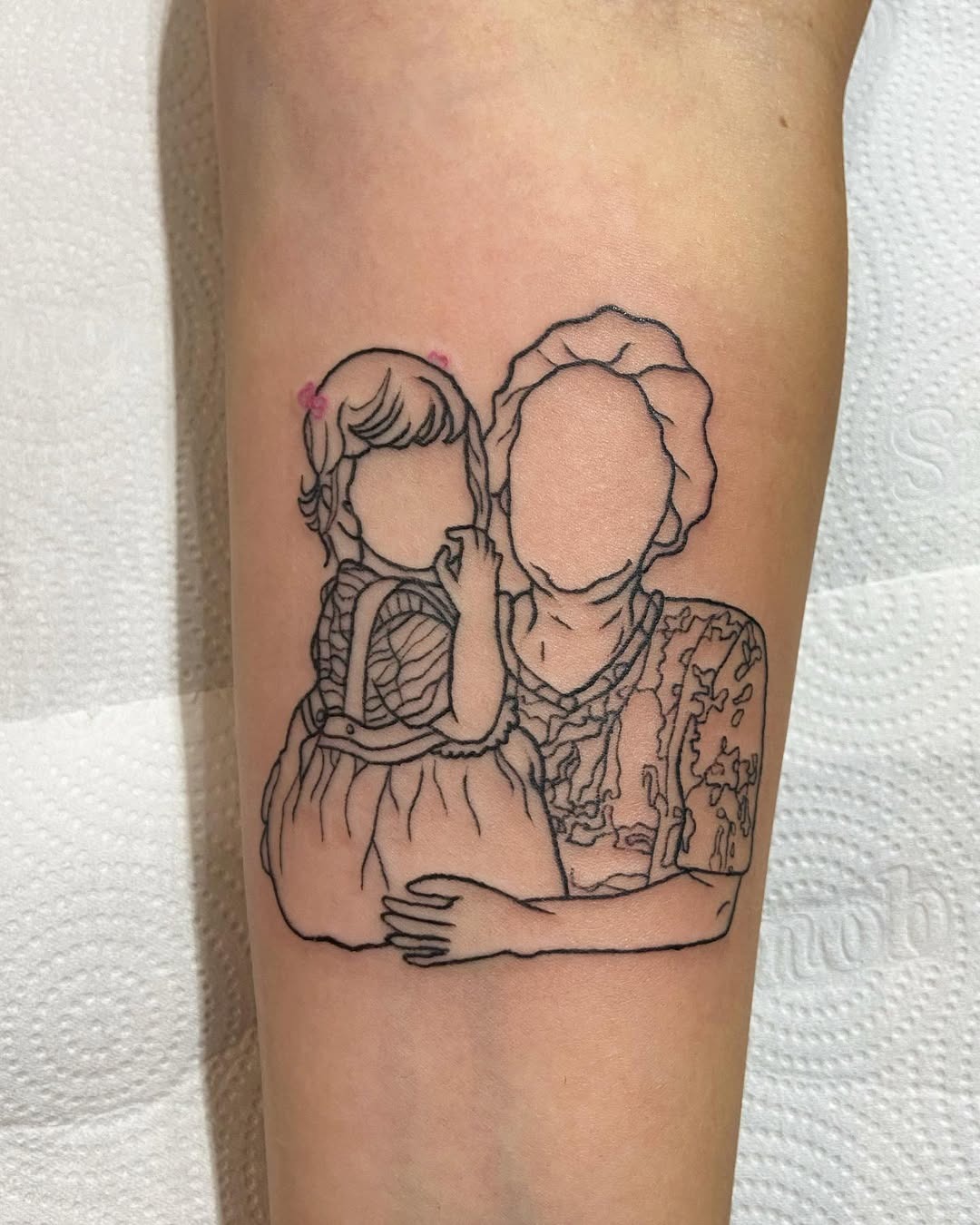 Heartwarming Grandma and Child Tattoo Design Tattoo Design
