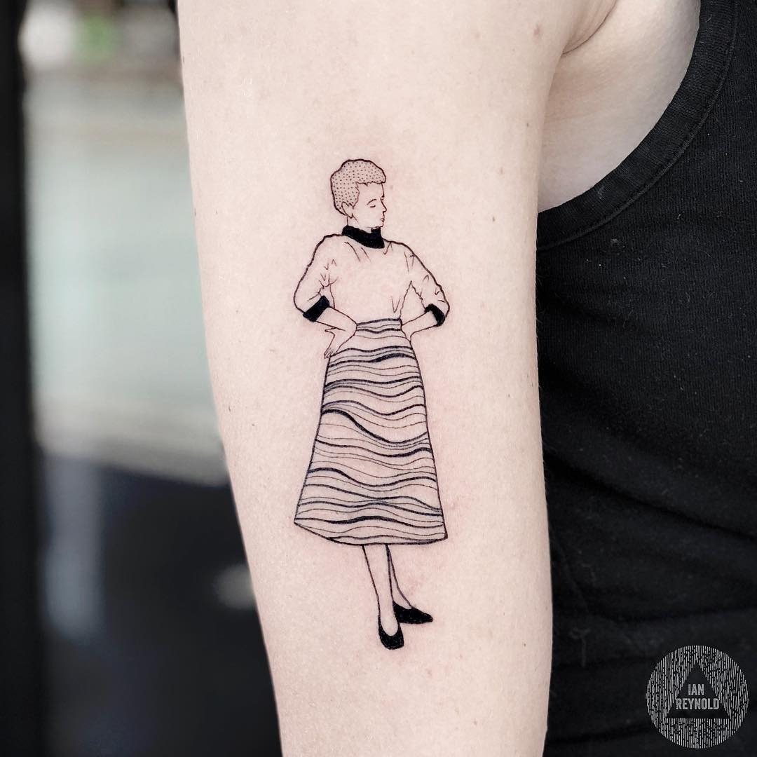 Vintage grandma tattoo radiates timeless charm Tattoo Design