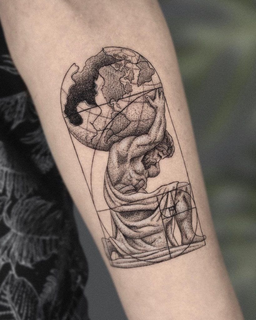 Atlas Holding the World Tattoo Tattoo Design