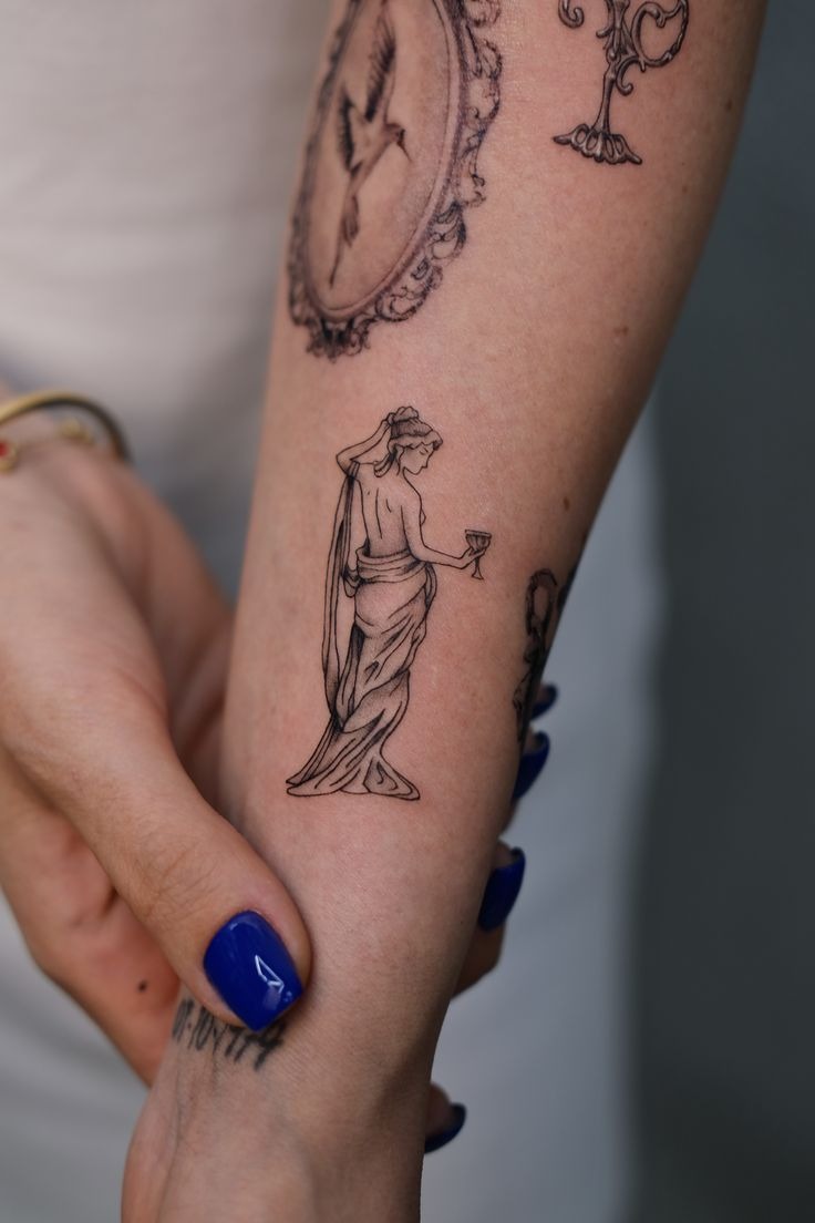 Minimalist Goddess Fine Line Tattoo Tattoo Design