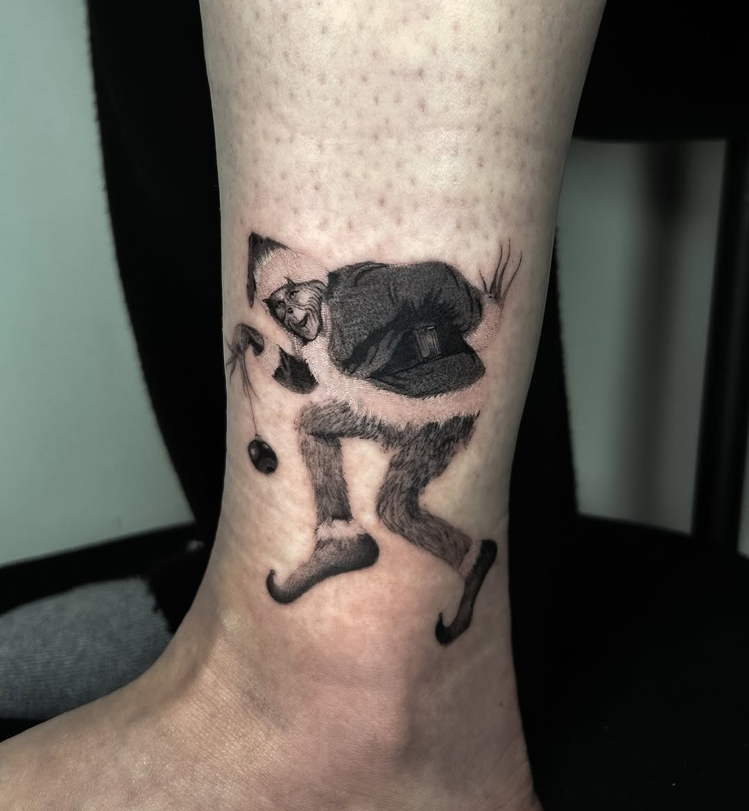 Festive Grinch Tattoo Full of Holiday Spirit Tattoo Design