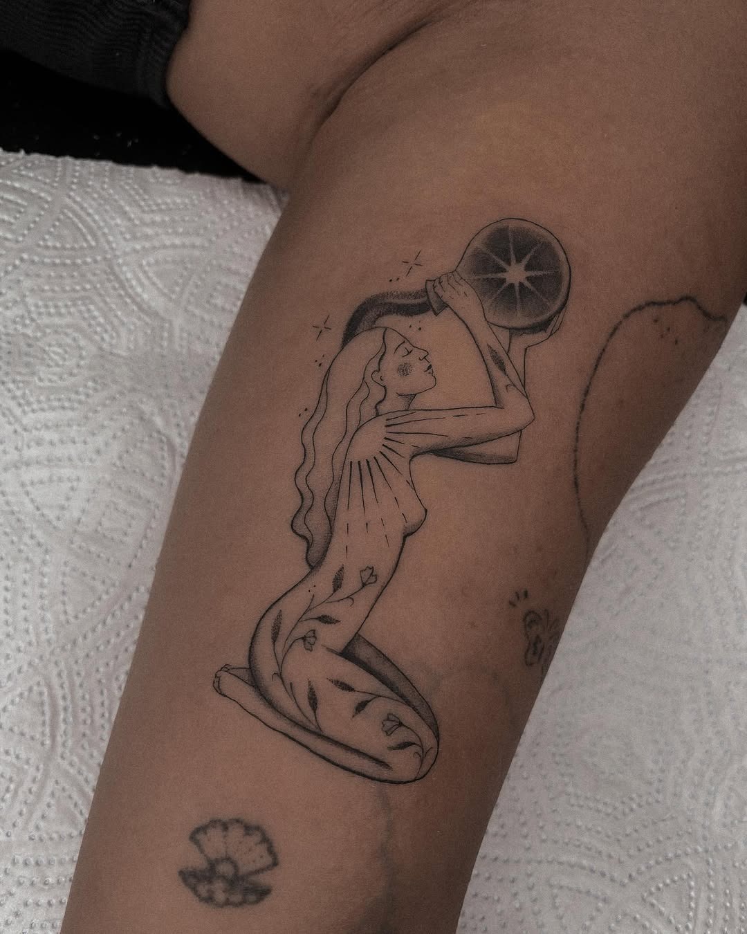 A captivating growth tattoo design featuring a woman Tattoo Design