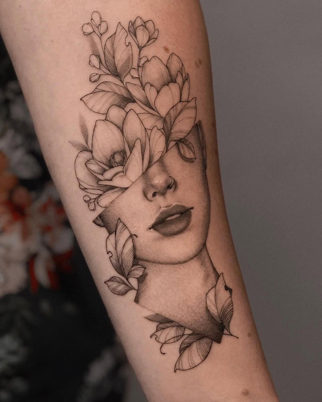 A stunning blend of floral beauty and emotion Tattoo Design