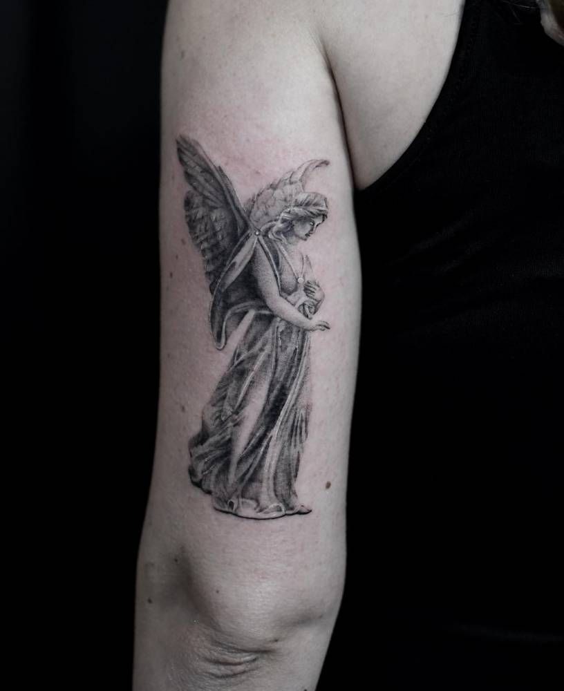 Cherub Resting on a Cloud Tattoo Design