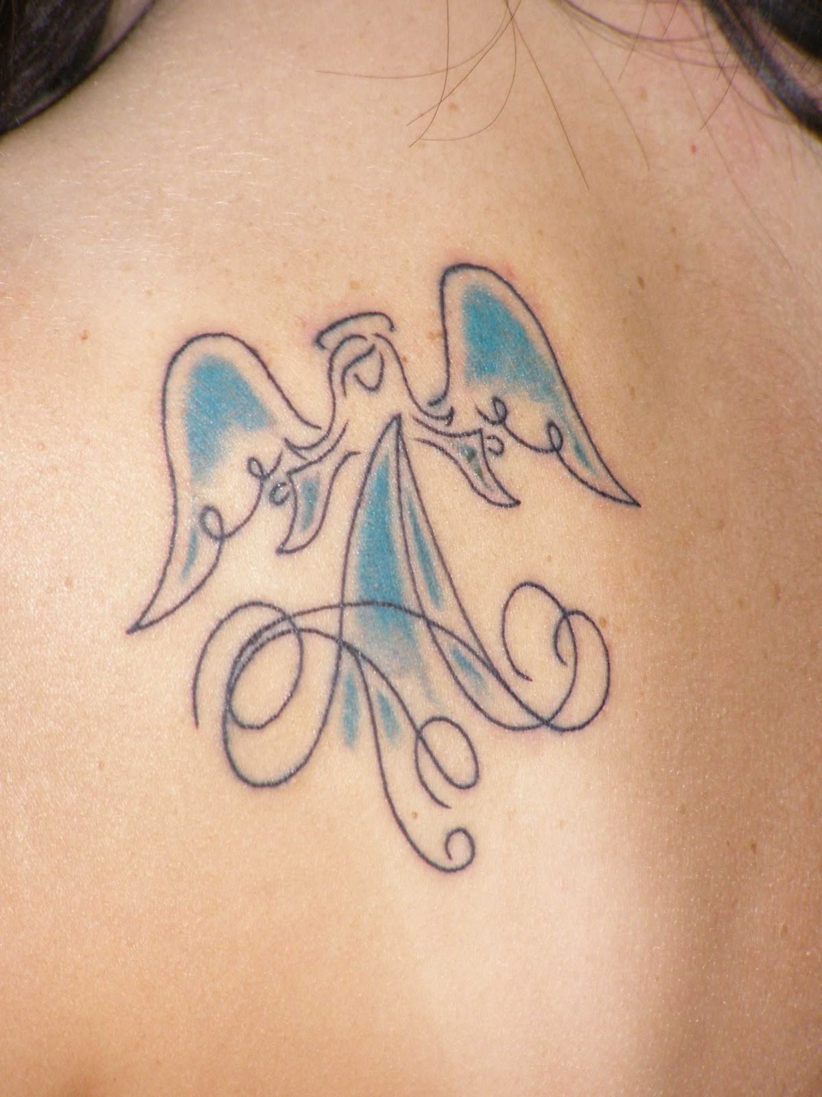 Wings and Flowers with "Always Loved" Quote Tattoo Design