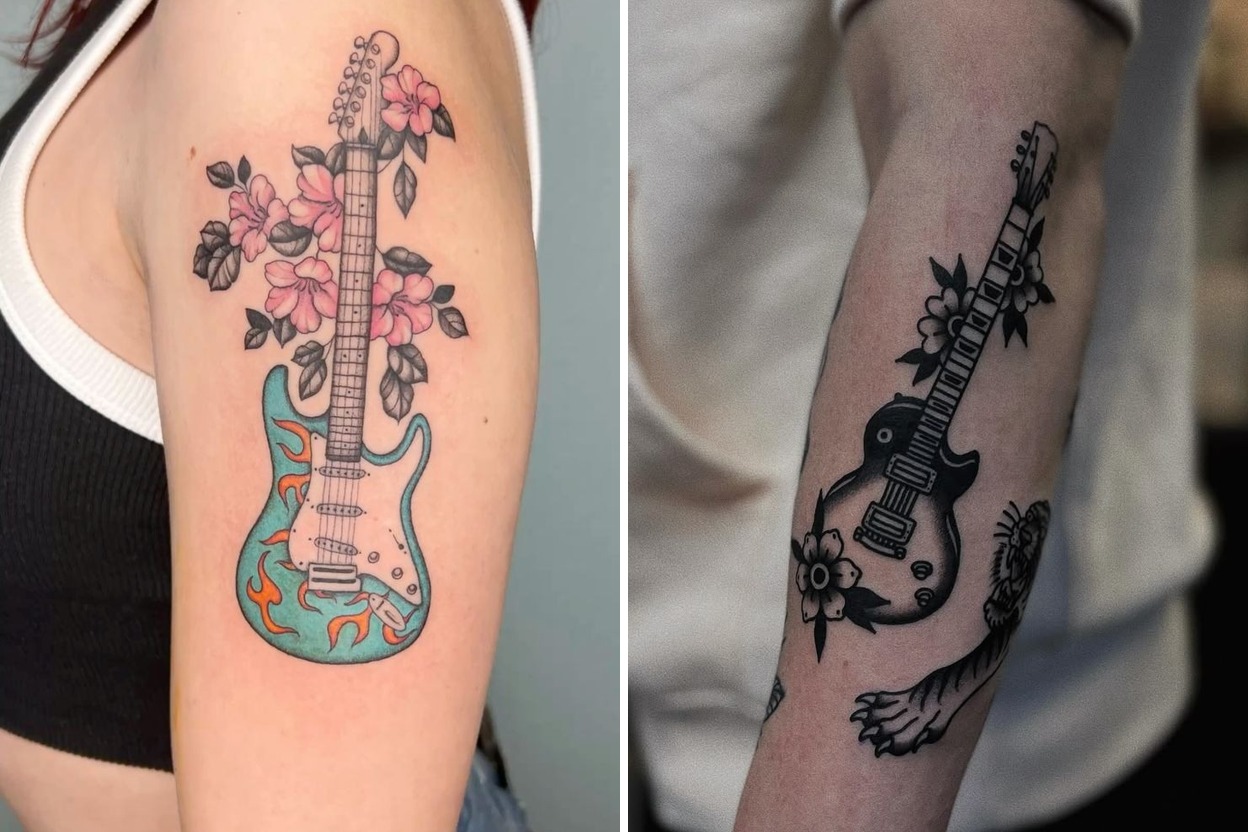 33+ Guitar Tattoo Ideas & Inspiration Featured Lookbook Collage