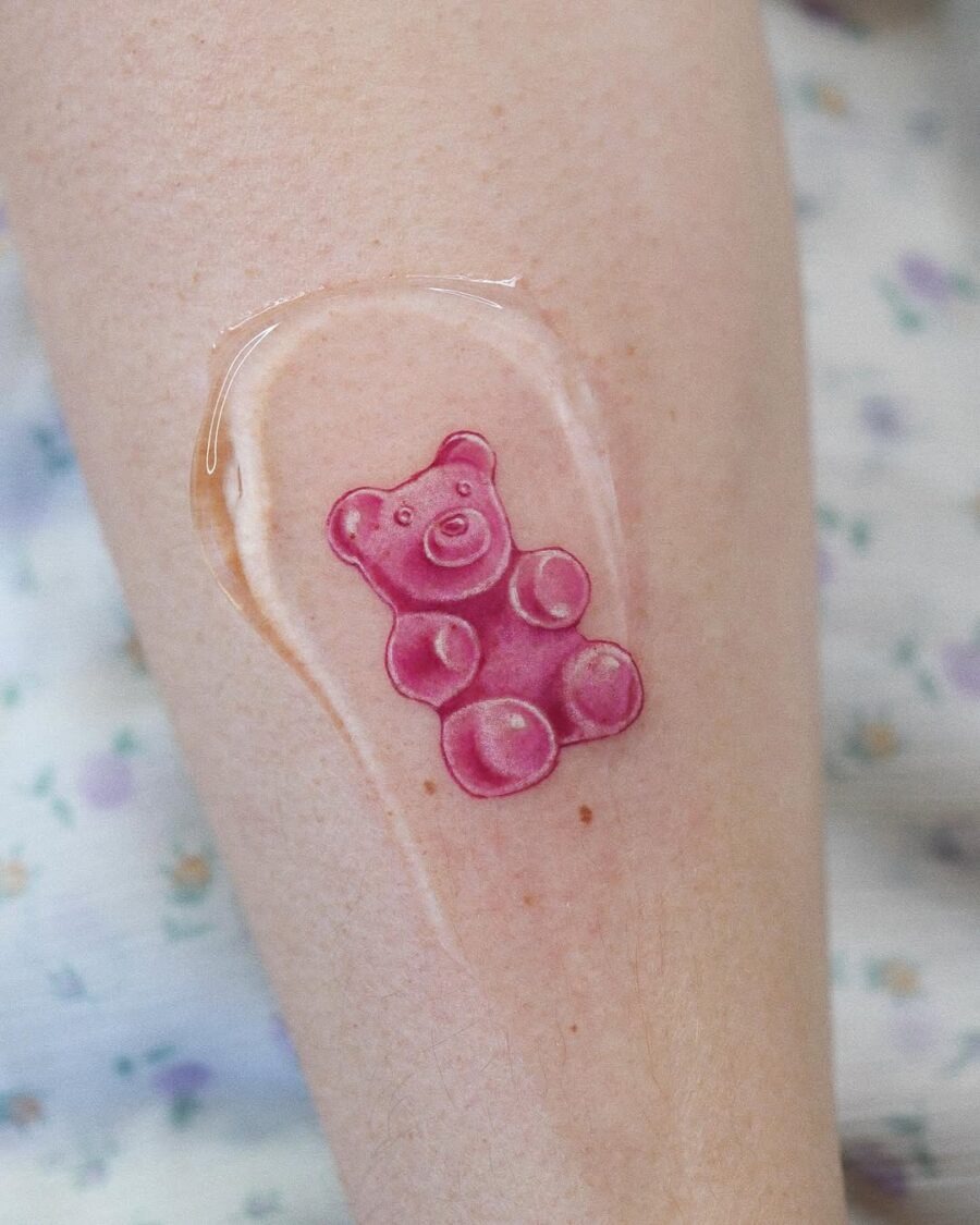 Adorable gummy bear tattoo radiates playful charm Tattoo Design