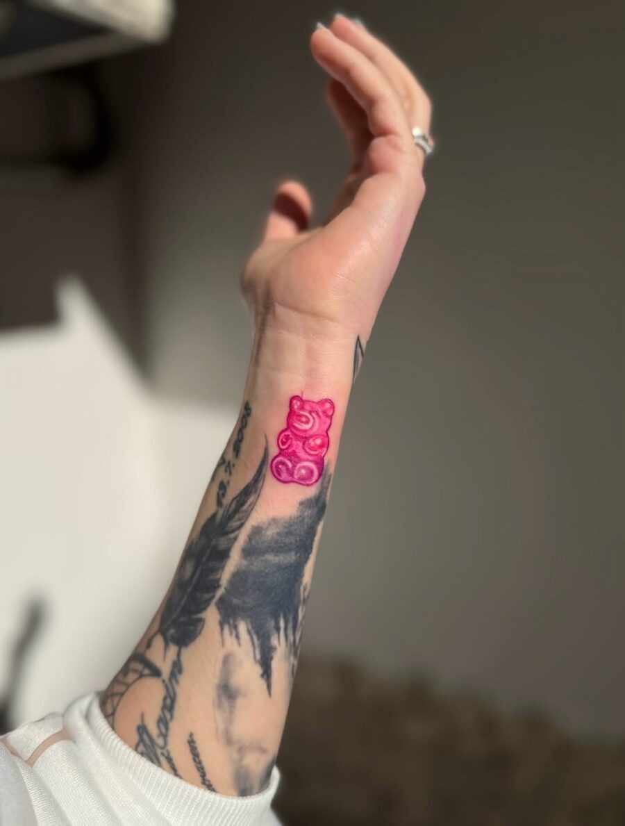 Playful and vibrant gummy bear tattoo design Tattoo Design