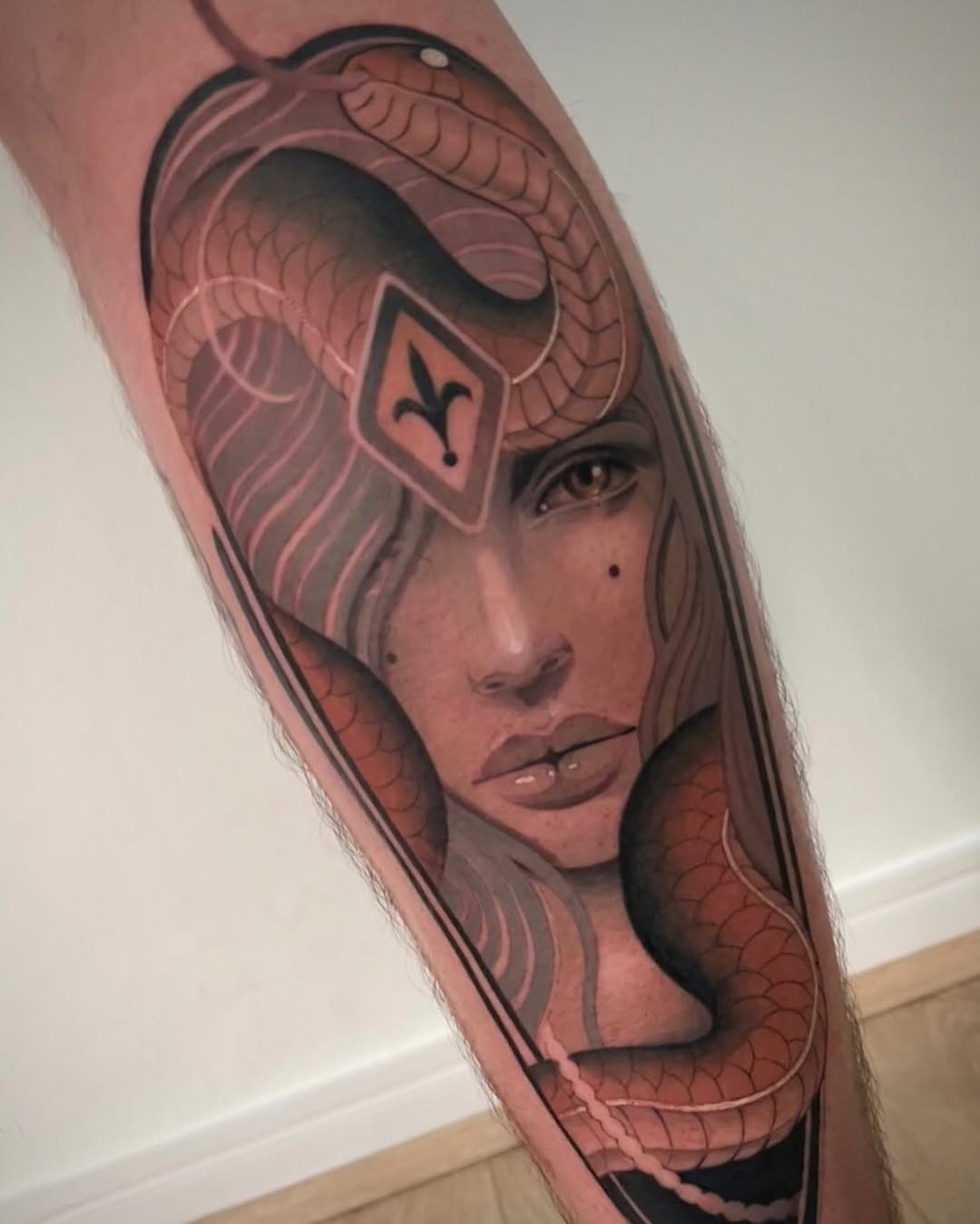 Sculptural gypsy tattoo featuring a seductive figure Tattoo Design