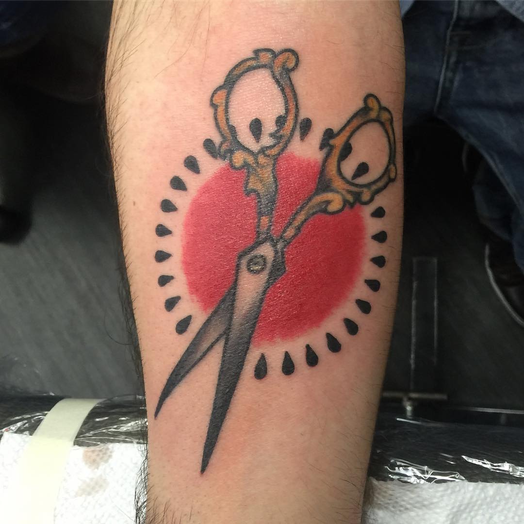 Bold scissors tattoo for hair styling vibes Tattoo Design