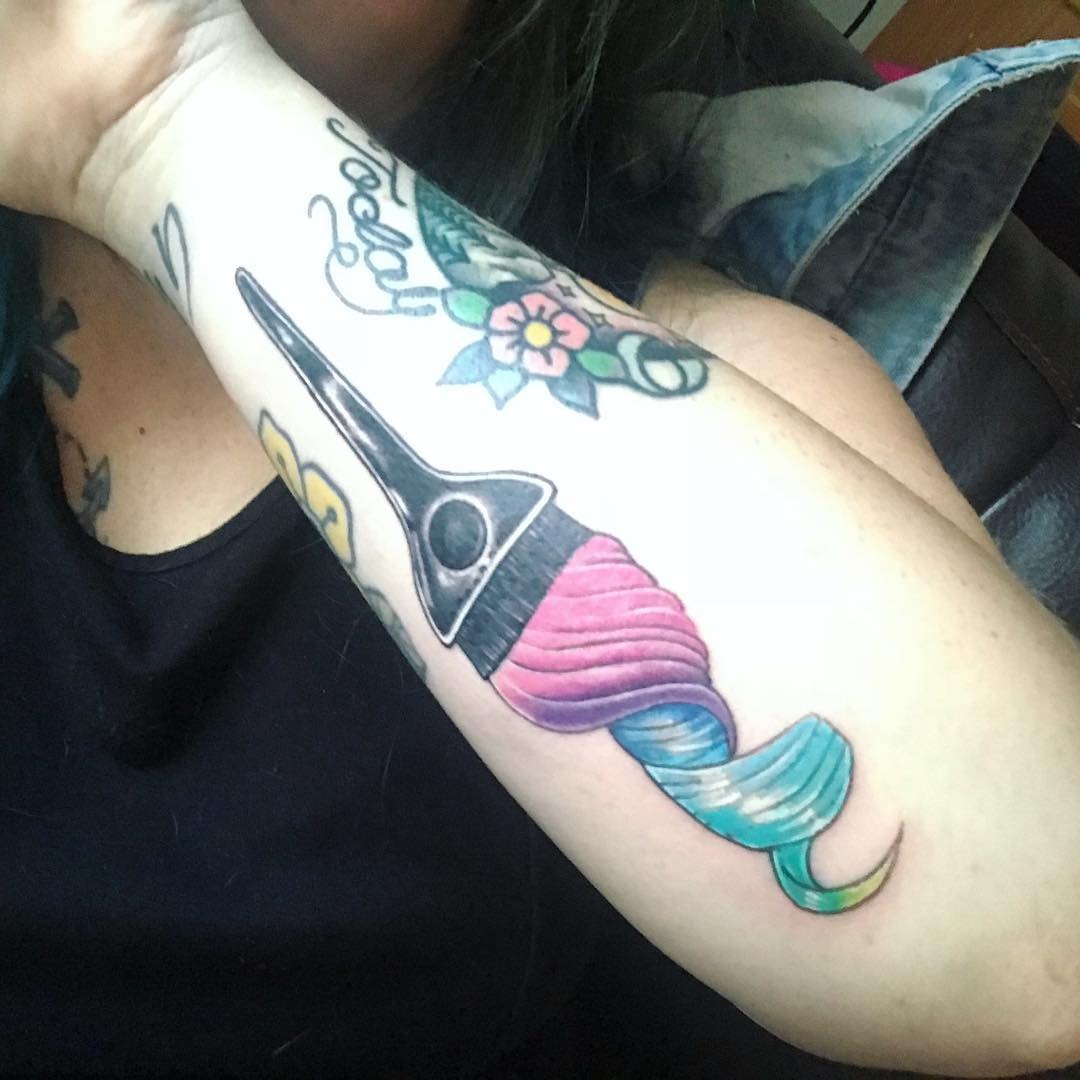 Brightly Colored Hair Tool Tattoo Inspiration Tattoo Design