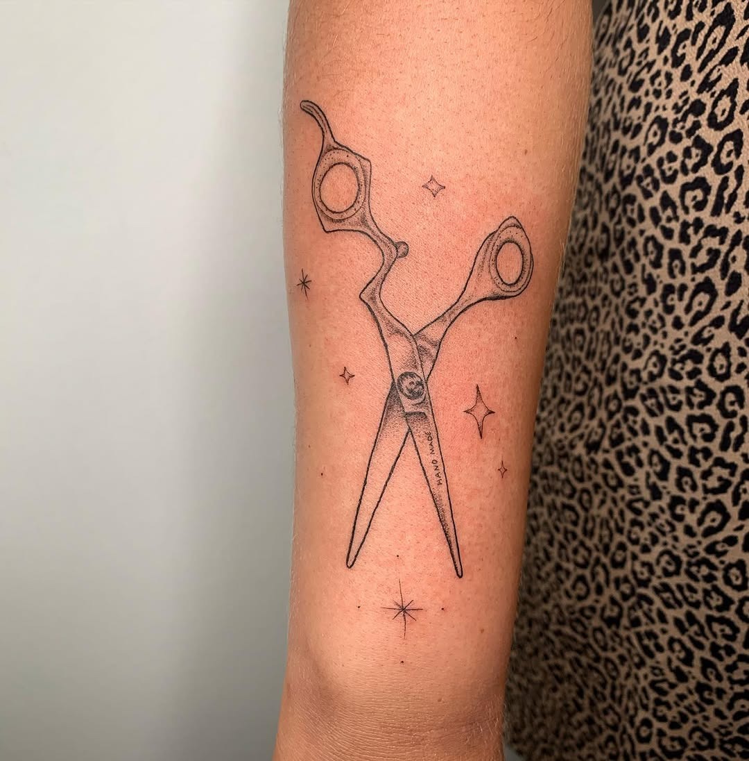 Stylish scissors tattoo for creative hair artists Tattoo Design