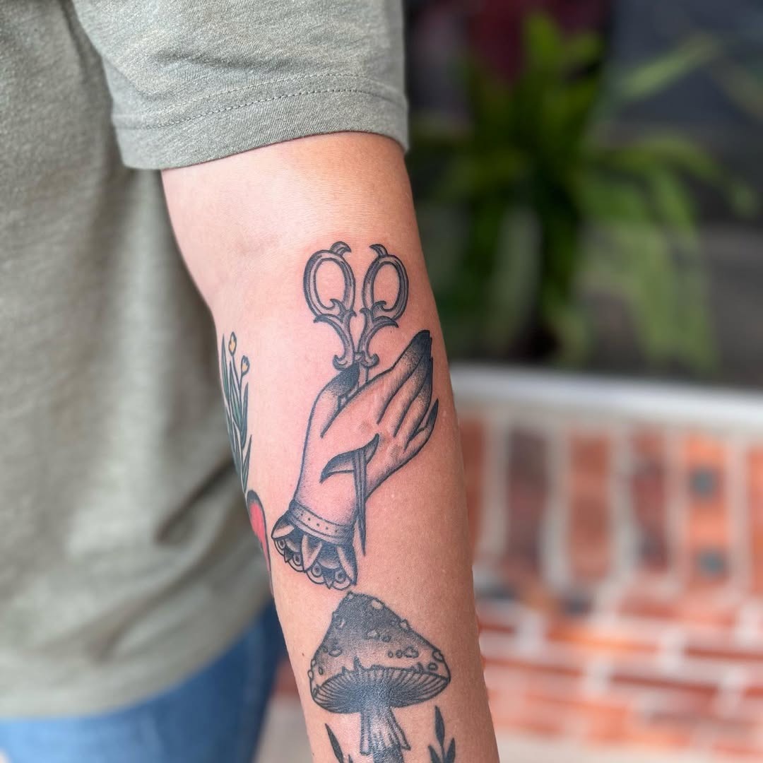 Unique Hand and Scissors Tattoo Design Tattoo Design