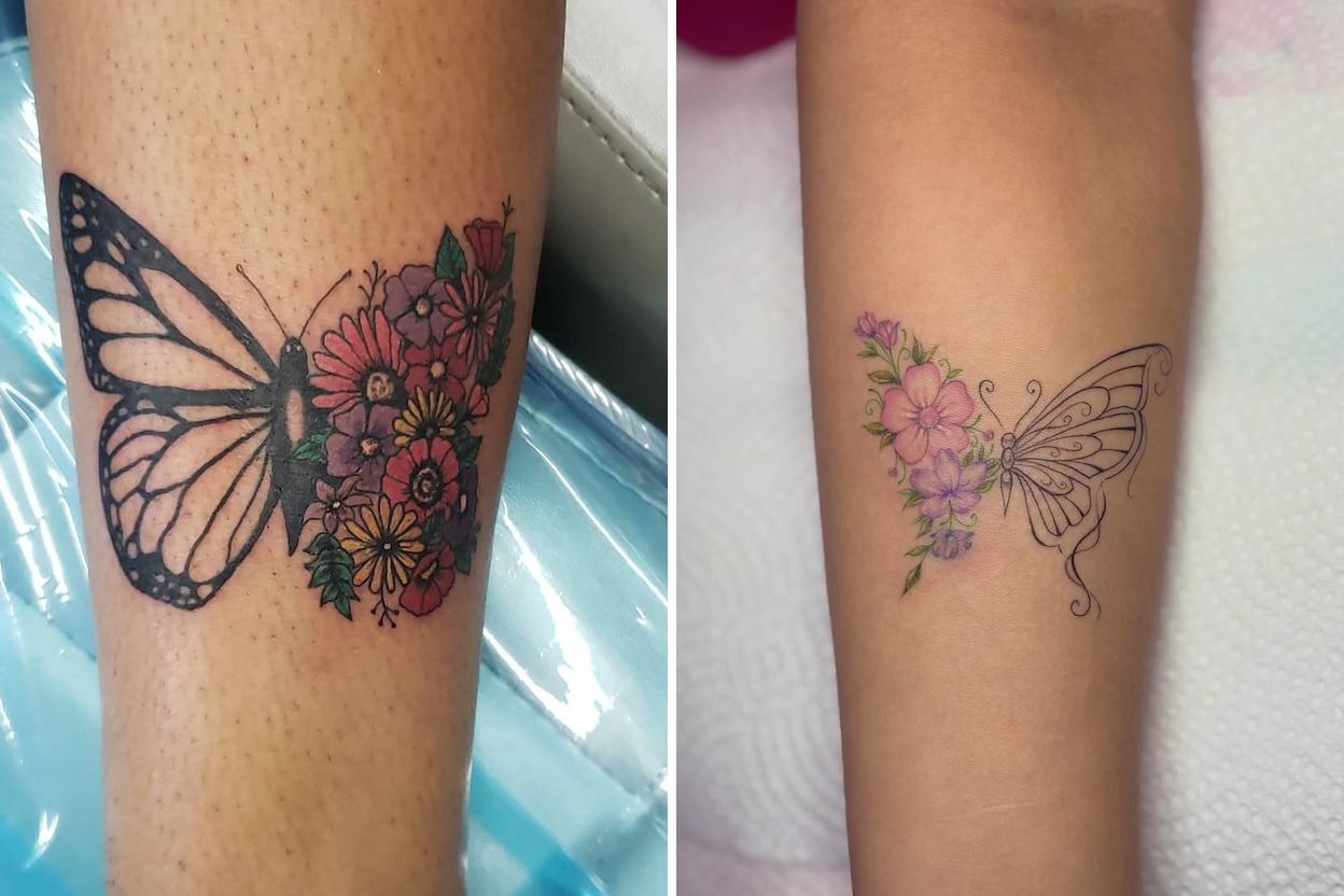 12+ Half Butterfly Half Flower Tattoo Ideas For Timeless and Meaningful Ink Featured Lookbook Collage