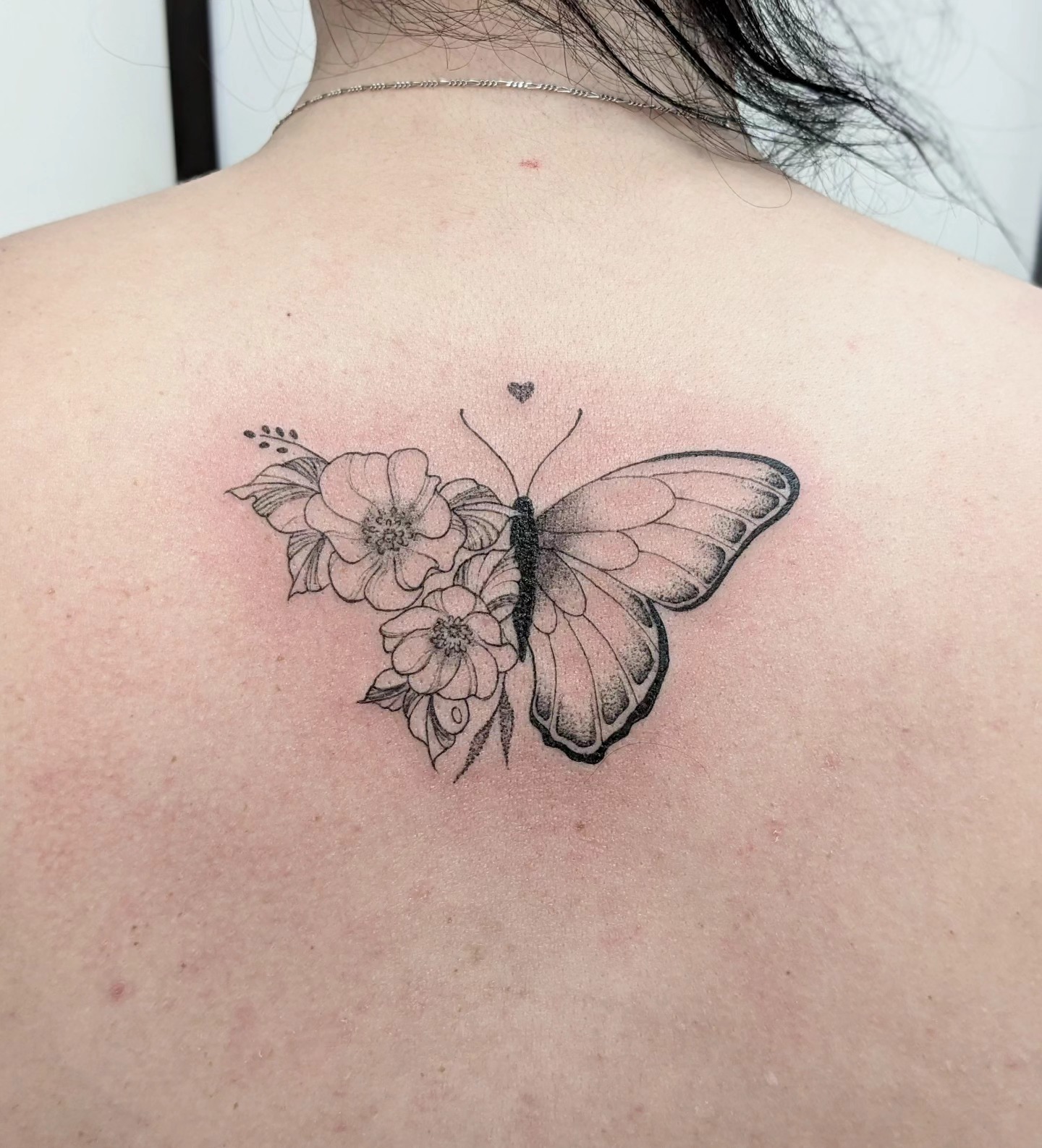 Floral Half Butterfly Half Flower Tattoo Tattoo Design
