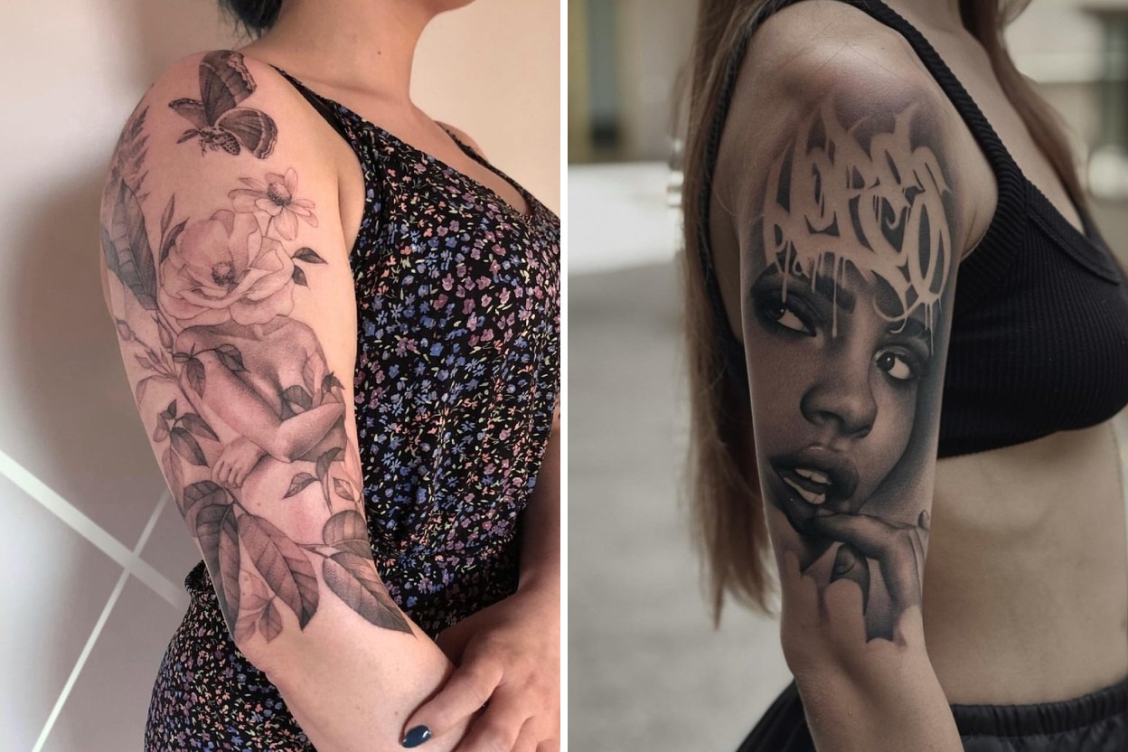 20+ Half Sleeve Tattoo Ideas For Women Expressing Art Meaning and Style Featured Lookbook Collage