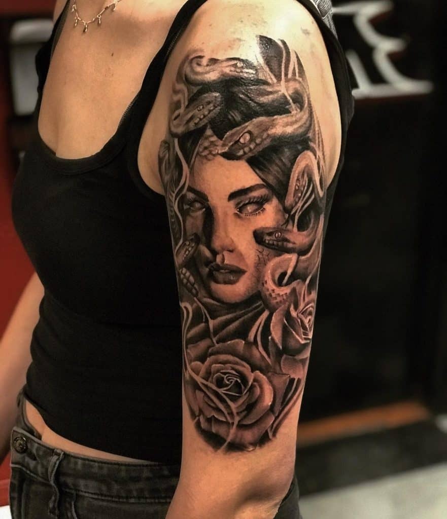 Medusa-Inspired Portrait Tattoo Tattoo Design