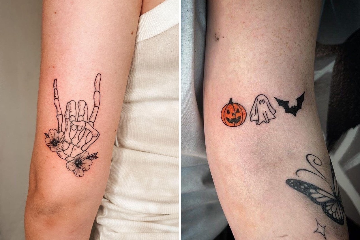 23 Halloween Tattoo Ideas That Are Spooky Stylish And Seriously Fun Featured Lookbook Collage