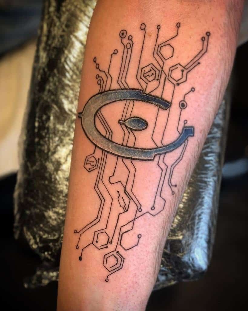 Circuit Halo Emblem Tattoo Tattoo Design
