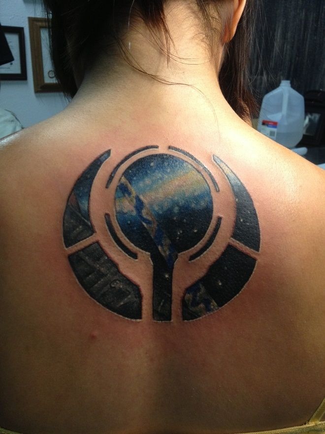 Cosmic Halo Back Sigil Tattoo Design