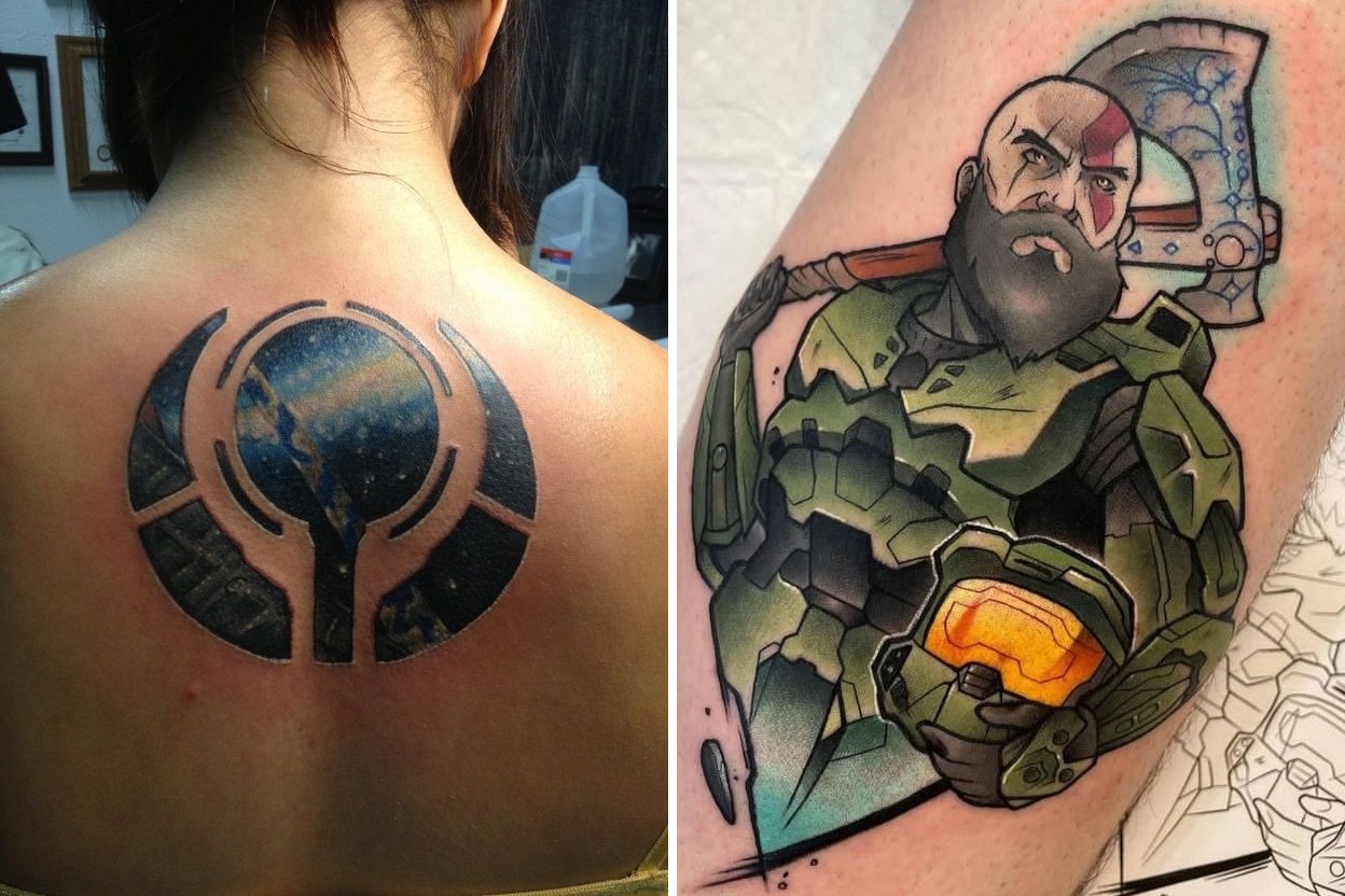 23+ Halo Tattoo Ideas For Fans Who Want Their Fandom on Skin Not Just on Screen Featured Lookbook Collage
