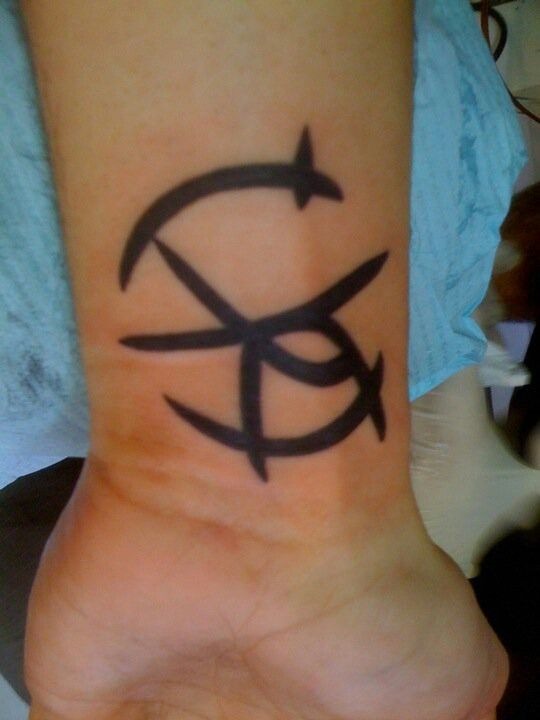 Minimalist Halo Wrist Glyph Tattoo Design