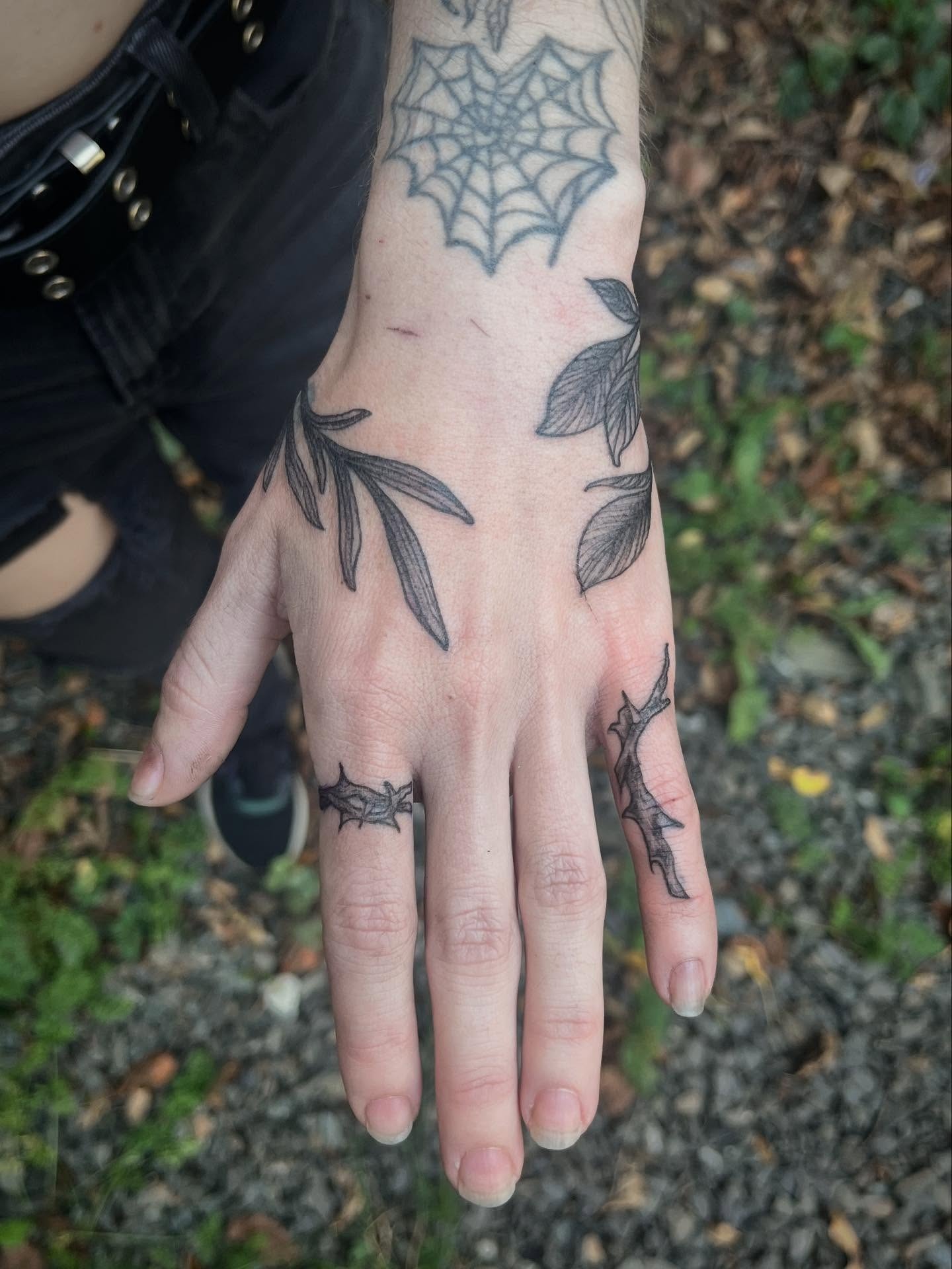 Botanical Skeleton and Rose Shaded Tattoo Design