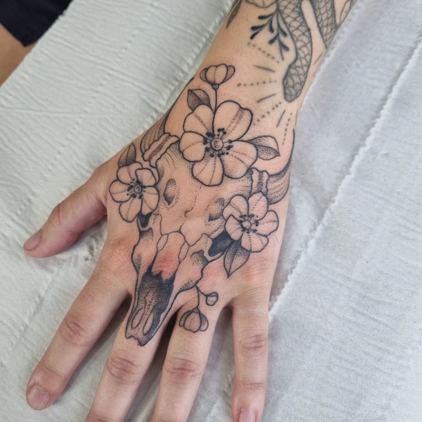 Gothic Jewelry-Inspired Scrollwork Tattoo Design