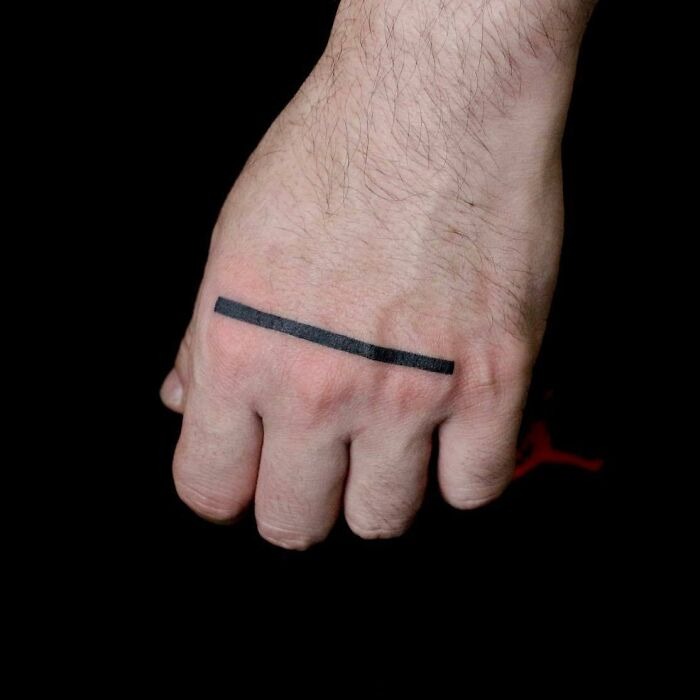 Bold Black Line Minimalist Hand Tattoo Tattoo Design
