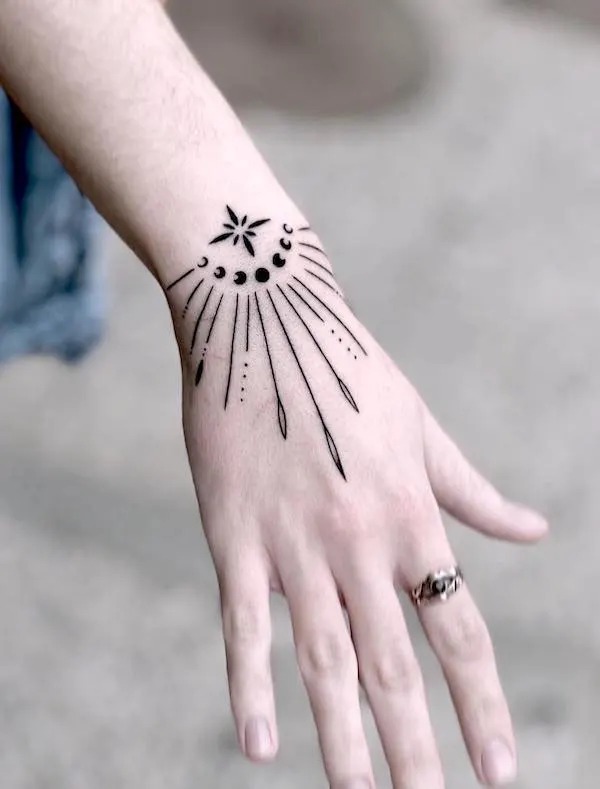 Celestial Ornamental Hand Tattoo Design Tattoo Design