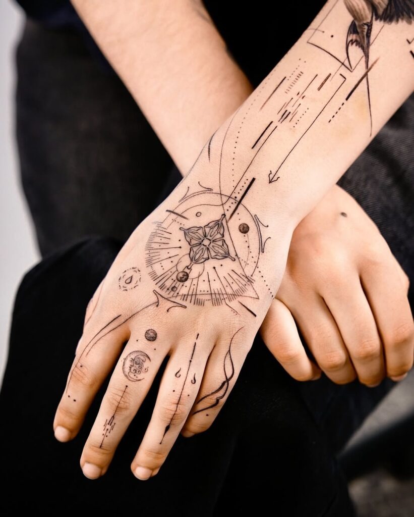 Geometric Space Hand Tattoo Design Tattoo Design