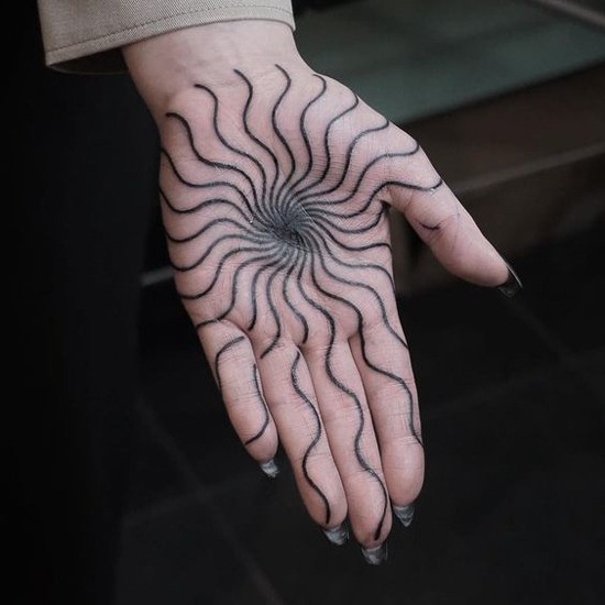 Hypnotic Swirl Palm Tattoo Design Tattoo Design