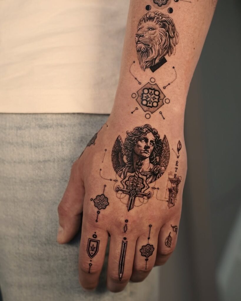 Majestic Divine Warrior Hand Tattoo Design Tattoo Design