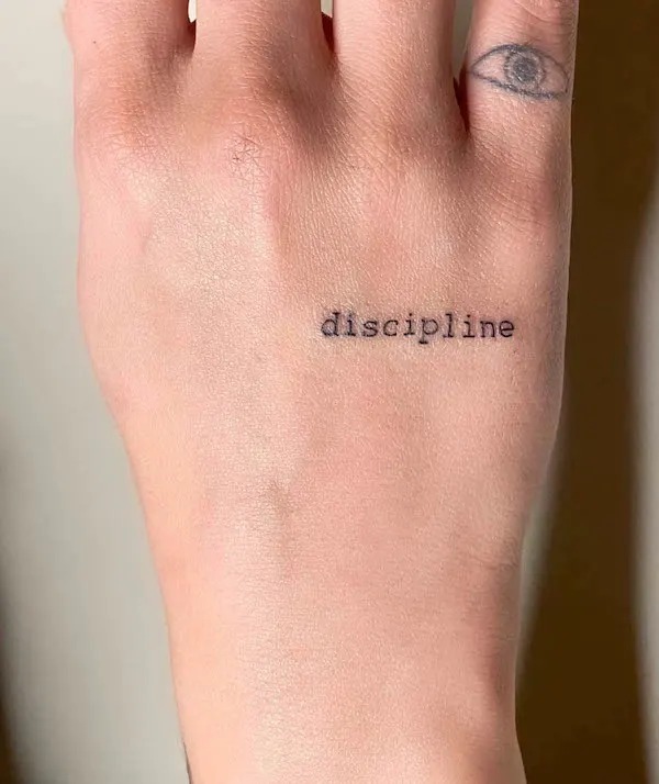 Minimal “Discipline” Hand Tattoo Design Tattoo Design