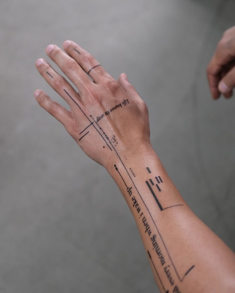 Minimal Geometric Hand Tattoo Design Tattoo Design