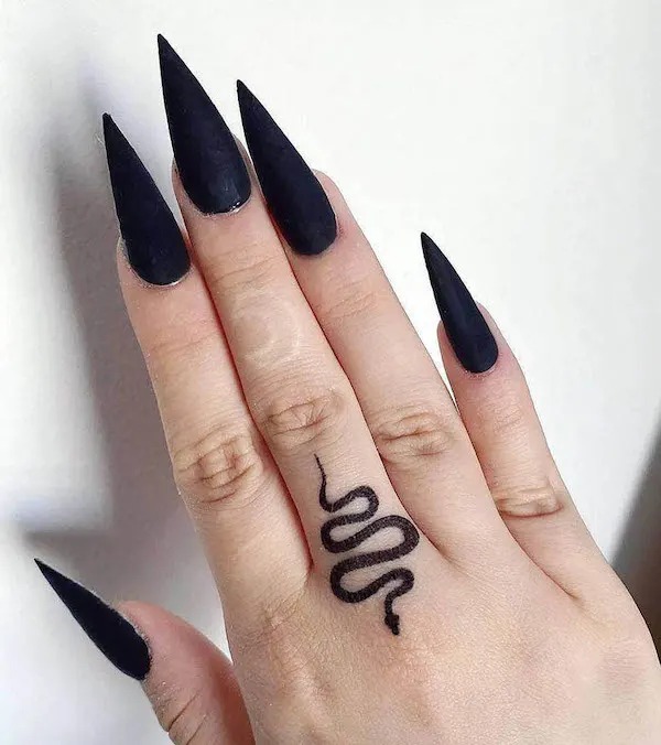 Minimal Snake Finger Tattoo Design Tattoo Design