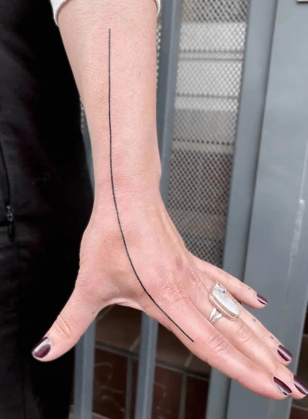 Minimalist Single Line Hand Tattoo Design Tattoo Design