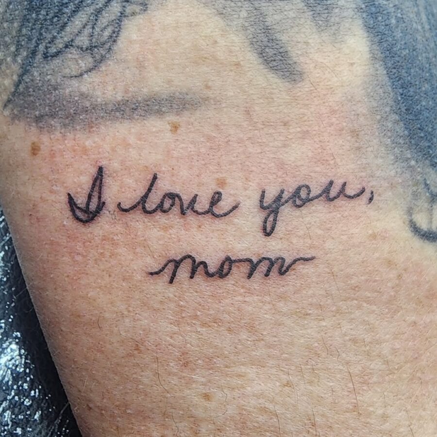 A heartfelt tribute in elegant script. Tattoo Design