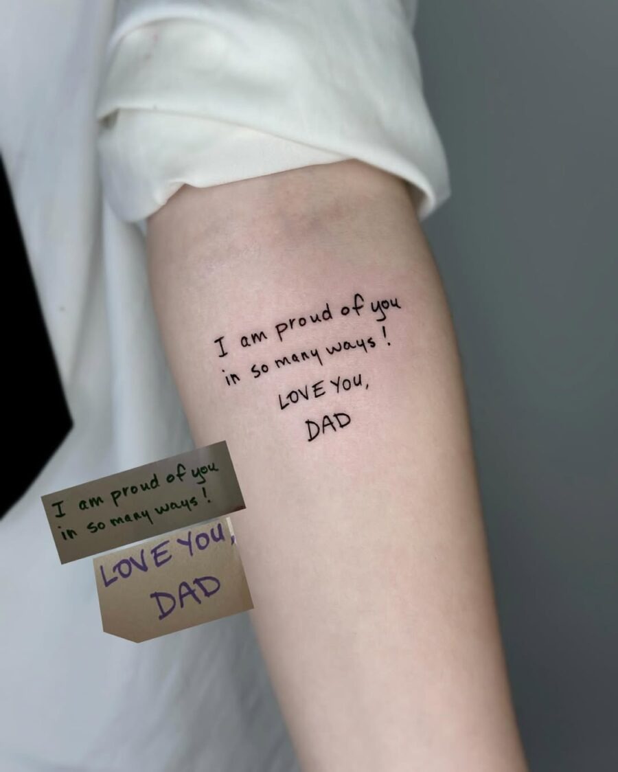 A heartfelt tribute to a father's love Tattoo Design