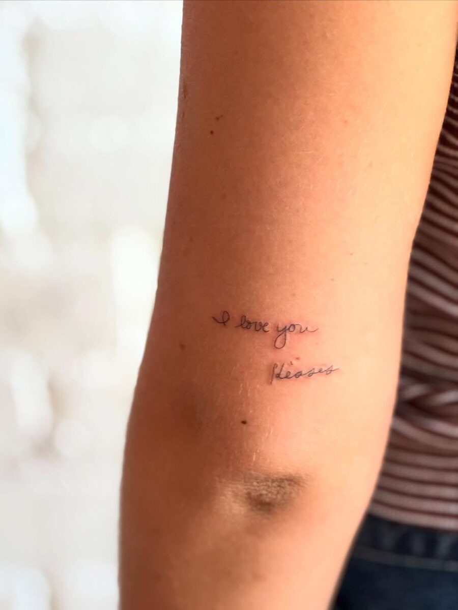 Delicate handwriting tattoo with a heartfelt message Tattoo Design