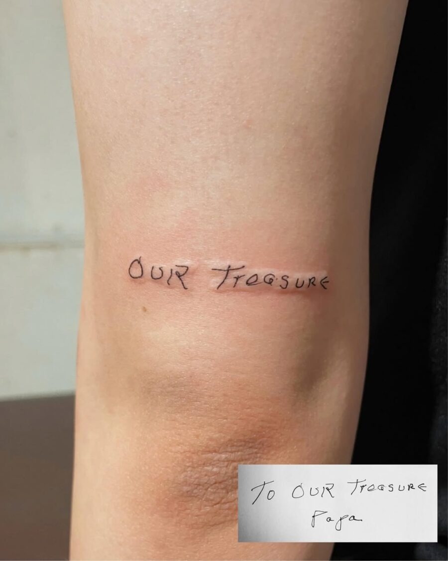 Elegant handwriting tattoo with a personal touch Tattoo Design